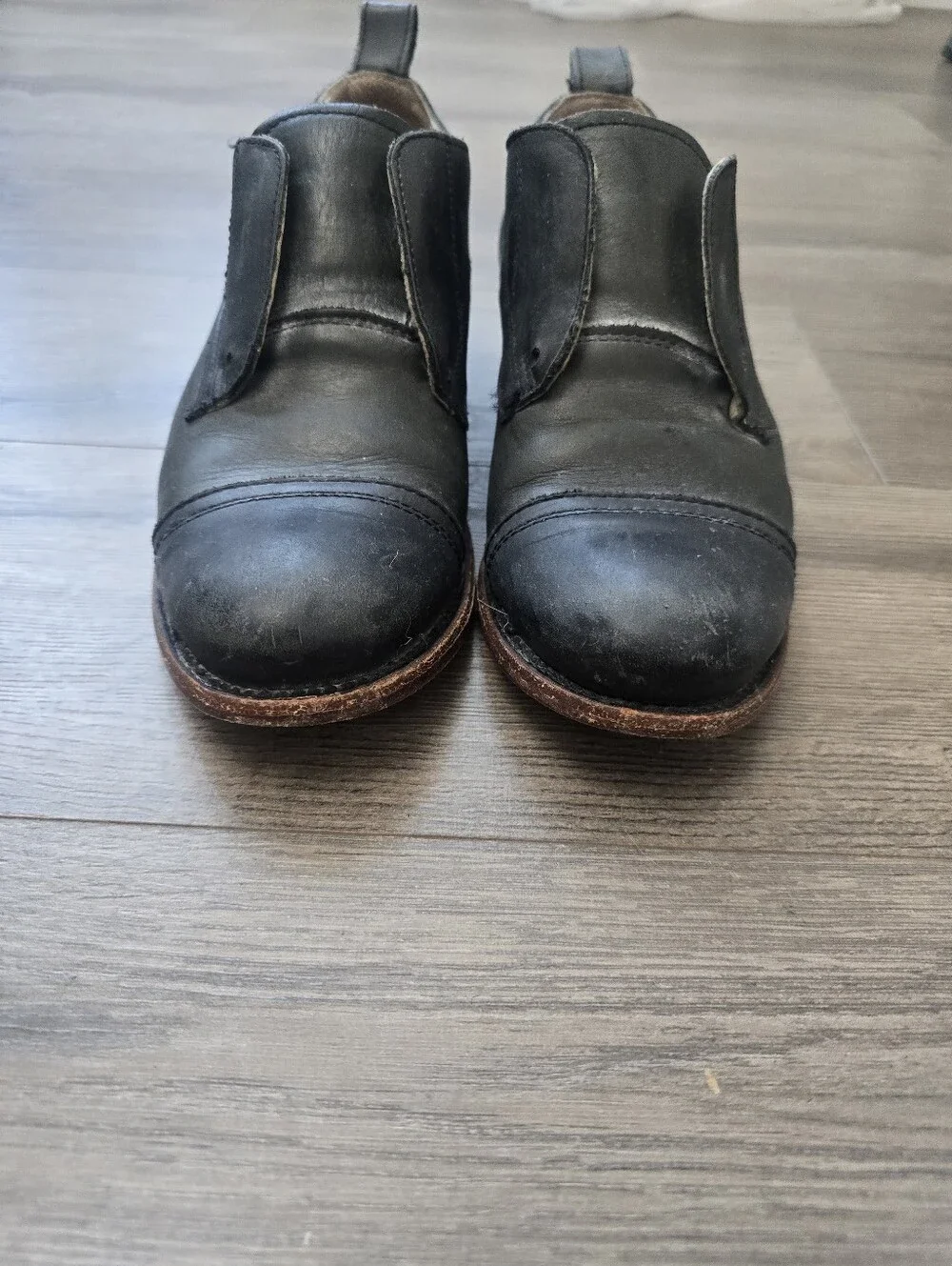Freebird by Steven Mabel Black/ Dark Heather Grey Leather Oxford Womens Size 8